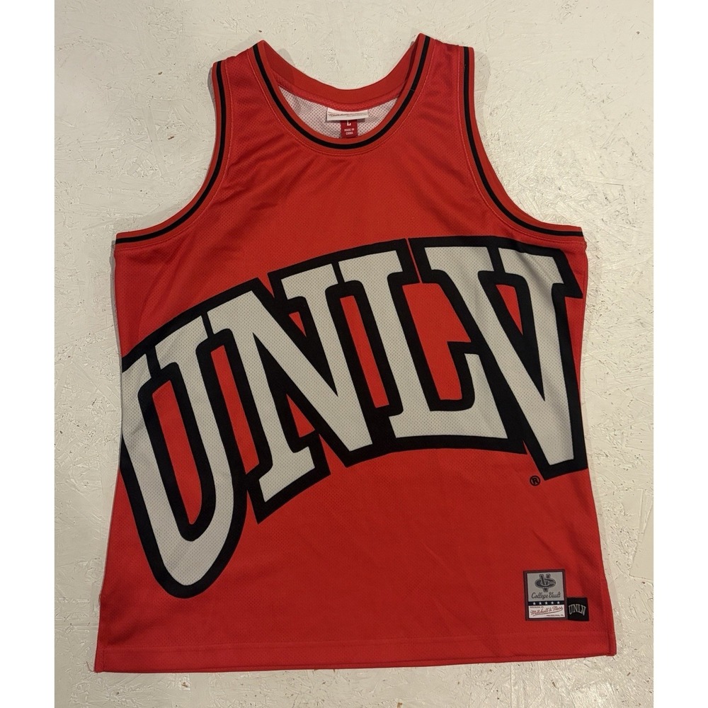 Mitchell & Ness Mens Large UNLV Vegas Rebels Big Face Tank Top Jersey Basketball